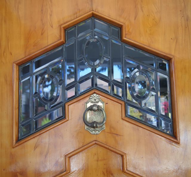 Front door with leaded glass