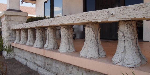 Porch Tree Rail, cast concrete